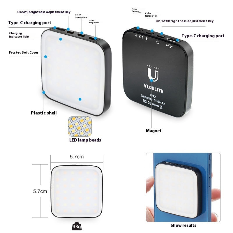 W42 Mobile Phone Fill-in Light Live Shooting Mini Magnetic