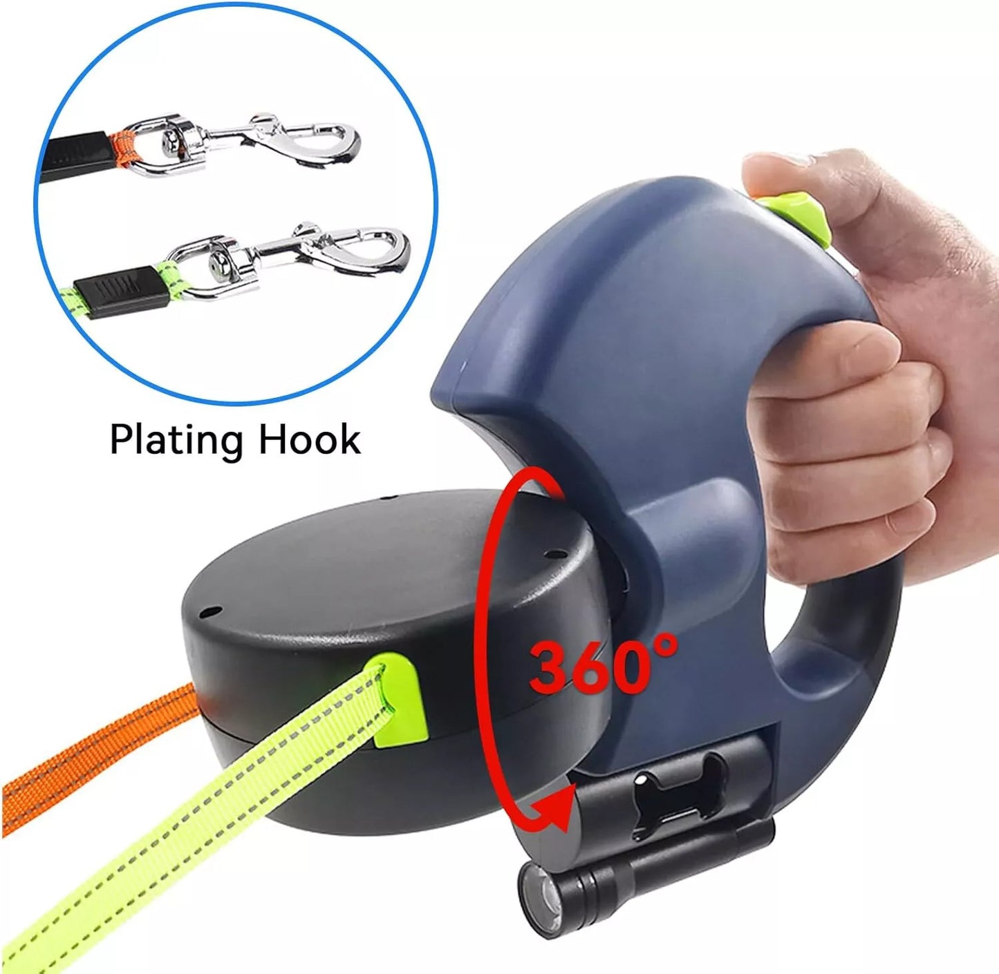 Retractable Lead Leash Double Dual Doggie 2 Dog 50 Pounds For Pet