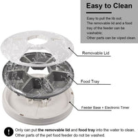 Automatic 6 Day Meal Timed Pet Dog Cat Feeder Food Bowl Auto Holiday Dispenser