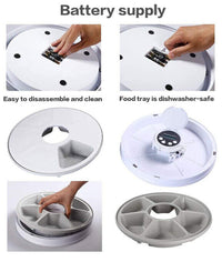 Automatic 6 Day Meal Timed Pet Dog Cat Feeder Food Bowl Auto Holiday Dispenser
